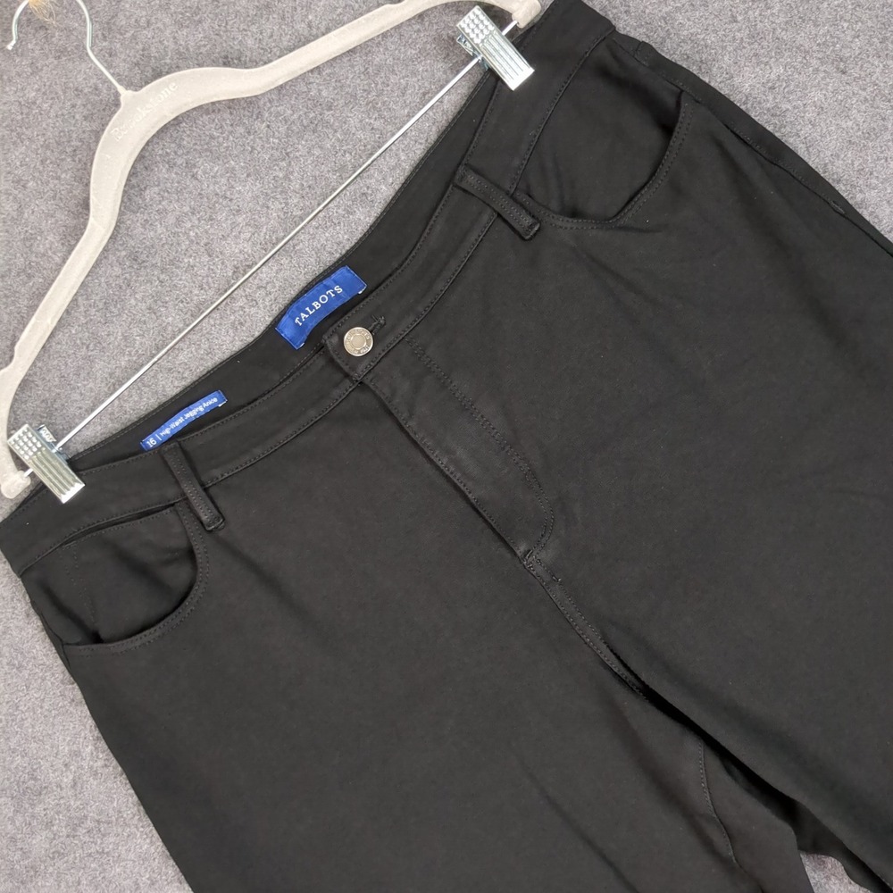 Talbots High-Waist Jegging Ankle Pants Womens 16 Black Slim Stretch Knit